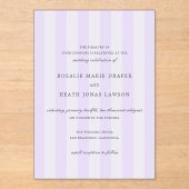 Invitations En Acrylique Modern Purple Stripes Elegant Wedding (Recto)