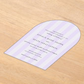 Invitations En Acrylique Modern Purple Stripes Elegant Wedding (Poser)