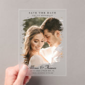 Invitations En Acrylique Modern Save the Date Photo Chic Mariage (In situ (ordinateur de poche))