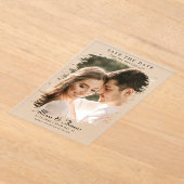 Invitations En Acrylique Modern Save the Date Photo Chic Mariage (Poser)