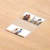 Invitations En Acrylique Modern Simple 3 Photo Collage Mariage (Poser)