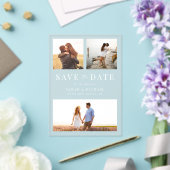 Invitations En Acrylique Modern Simple 3 Photo Collage Mariage (Insitu (Mariage))