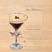 Invitations En Acrylique Modern Simple Bow Espresso Martini Bridal Shower (Recto)