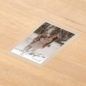 Invitations En Acrylique Modern Trendy Photo Elegant Script Christmas Card (Poser)