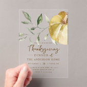 Invitations En Acrylique Modern Watercolor Pumpkin Thanksgiving Dinner (In situ (ordinateur de poche))
