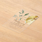 Invitations En Acrylique Modern Watercolor Pumpkin Thanksgiving Dinner (Poser)