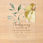 Invitations En Acrylique Modern Watercolor Pumpkin Thanksgiving Dinner (Recto)