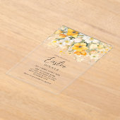 Invitations En Acrylique Modern Yellow Spring Floral Easter Dinner (Poser)