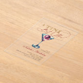 Invitations En Acrylique Moderne A Tini Bit Martini Anniversaire Cerise (Poser)