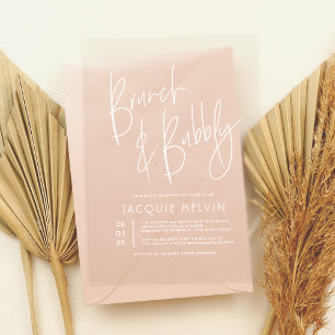 Invitations En Acrylique Moderne & Boho Brunch & Bubbly Fête des mariées