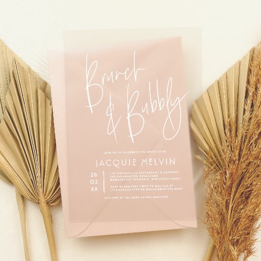 Invitations En Acrylique Moderne & Boho Brunch & Bubbly Fête des mariées