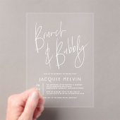 Invitations En Acrylique Moderne & Boho Brunch & Bubbly Fête des mariées (In situ (ordinateur de poche))