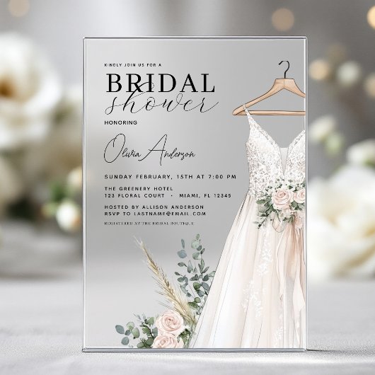 Invitations En Acrylique Moderne Botanique Eucalyptus Rustique pour Mariage