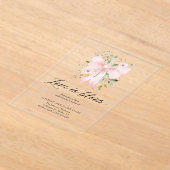 Invitations En Acrylique Moderne Bow rose amour floral dans la Fête des mar (Poser)