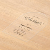 Invitations En Acrylique Moderne calligraphie minimale bébé garçon douche (Poser)