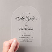 Invitations En Acrylique Moderne calligraphie minimale bébé garçon douche (In situ (ordinateur de poche))