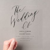 Invitations En Acrylique Moderne calligraphie transparente mariage script (In situ (ordinateur de poche))