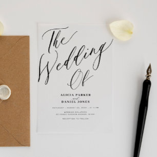 Invitations En Acrylique Moderne calligraphie transparente mariage script