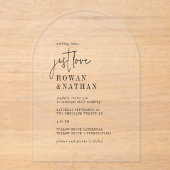 Invitations En Acrylique Moderne Chic Juste Amour Moderne Unique Mariage d' (Recto)