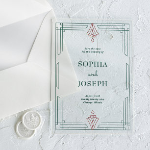 Invitations En Acrylique Moderne Déco Noël Mariage Enregistrer la Date