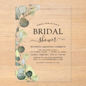 Invitations En Acrylique Moderne douche de mariée botanique eucalyptus rust (Recto)