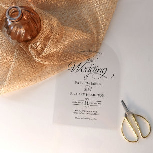 Invitations En Acrylique Moderne Élégance Mariage Minimaliste Arche