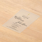 Invitations En Acrylique Moderne Élégant Baptême Christening Gold Cross (Poser)