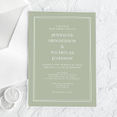 Invitations En Acrylique Moderne Elégant Formal Sage Mariage Vert