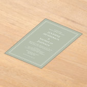 Invitations En Acrylique Moderne Elégant Formal Sage Mariage Vert (Poser)