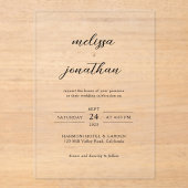 Invitations En Acrylique Moderne Élégant gracieux Calligraphie Script Maria (Recto)