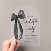 Invitations En Acrylique Moderne Elégant tendance noir Bow Graduation Arche (In situ (ordinateur de poche))