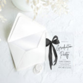 Invitations En Acrylique Moderne Elégant tendance Stylish Black Bow Graduat