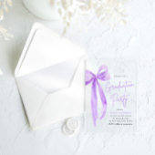 Invitations En Acrylique Moderne Elégante Soirée de Graduation en Bow pourp