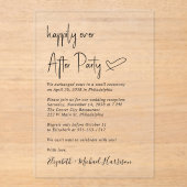Invitations En Acrylique Moderne Heureusement Jamais Après La Réception De  (Recto)