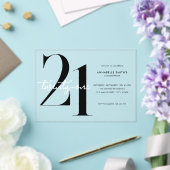 Invitations En Acrylique Moderne minimaliste 21e anniversaire (Insitu (Mariage))