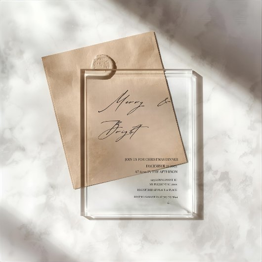 Invitations En Acrylique Moderne Noël Merry & Bright