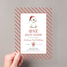 Moderne Noël Premier Anniversaire Une Oie Joyeuse