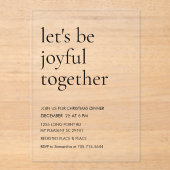 Invitations En Acrylique Moderne Noël « Soyons joyeux ensemble » (Recto)