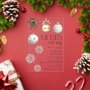 Invitations En Acrylique Moderne petite baby shower de genre neutre