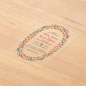 Invitations En Acrylique Moderne Romantique Élégant Mariage de couronne flo (Poser)