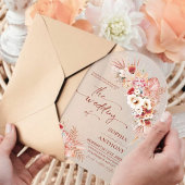 Invitations En Acrylique Moderne Rustique Boho Floral Acrylique Mariage