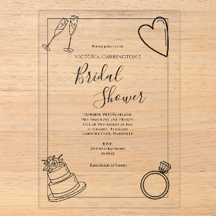 Invitations En Acrylique Moderne Simple Créez Votre Propre Baby Shower Pour