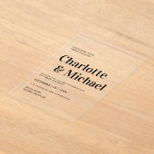 Invitations En Acrylique Moderne, simple, élégant (Poser)