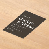 Invitations En Acrylique Moderne, simple, élégant, gris foncé (Poser)