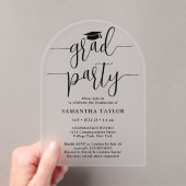 Invitations En Acrylique Moderne tendance Script Graduation Party Transluci (In situ (ordinateur de poche))