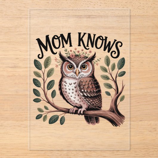 Invitations En Acrylique Mom Knows﻿ (Recto)