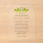 Invitations En Acrylique Monogram Birch Tree Branch Wedding (Recto)