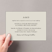 Invitations En Acrylique Monogramme classique Beige Formal Elégant Mariage (In situ (ordinateur de poche))