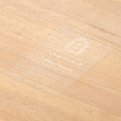 Invitations En Acrylique Monogramme classique Crest Mariage transparent (Poser)