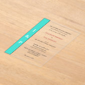 Invitations En Acrylique Monogramme de corail turquoise Mariée et pièce cla (Poser)